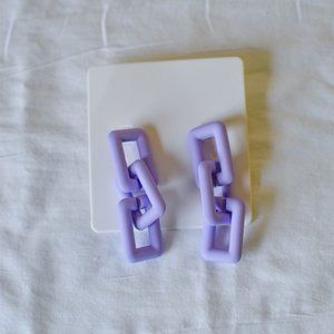 Lavender Purple Chain Drop Earrings NEW